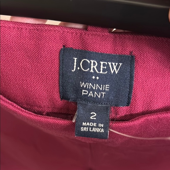 J.Crew Women Burgundy Cropped Winnie Pant Size 2 - Picture 2 of 3